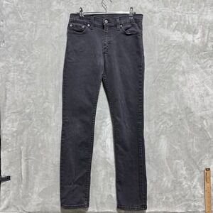 Levi's 511 Slim Fit Jeans Mens 29x30 Black Denim Dark Wash Mid Rise Skinny Leg